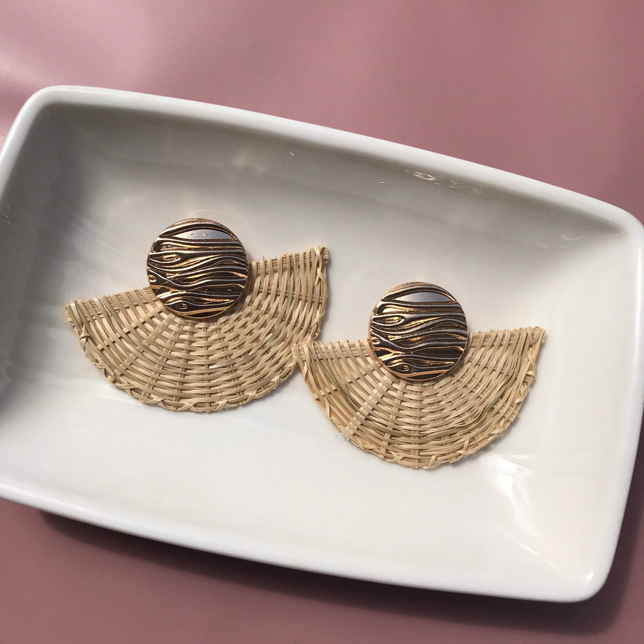 Rattan earrings